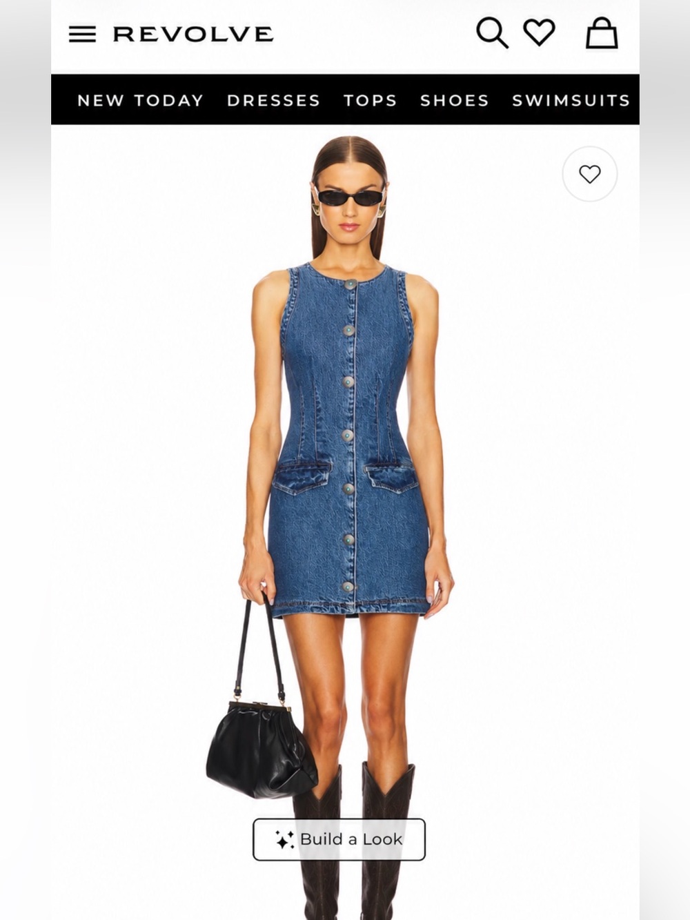 Denim Button-Front Dress